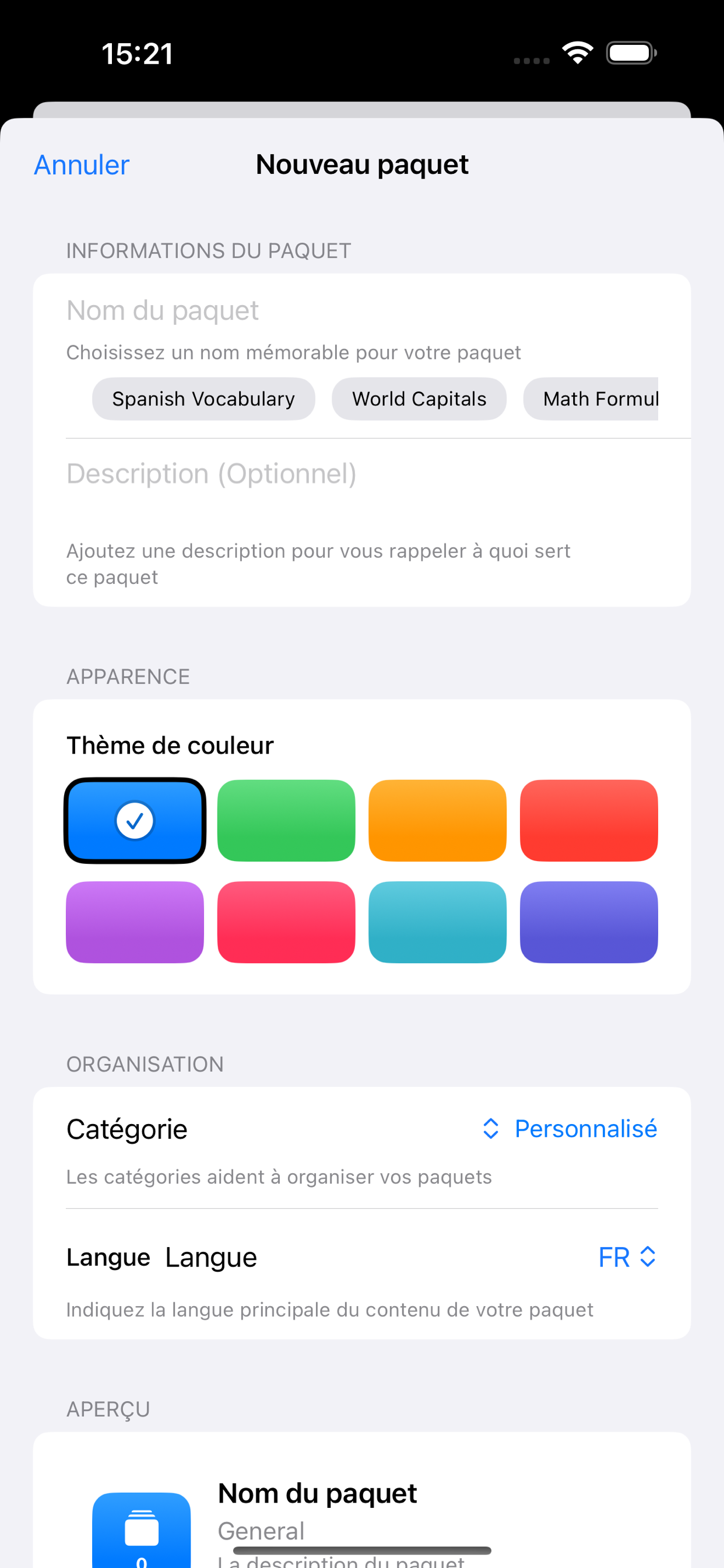 Création de paquet par IA